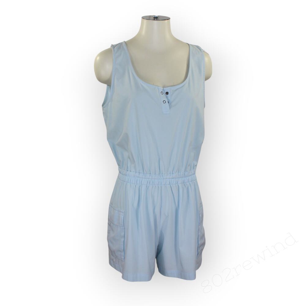 Medium Vuori Villa Utility Romper Light Mist Blue Sleeveless Tank Pockets - Picture 11 of 14